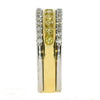 WIDE .87CT WHITE & FANCY YELLOW DIAMOND 18K 2 TONE GOLD WEDDING ANNIVERSARY RING