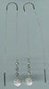 ESTATE .10CT DIAMOND 14KT WHITE GOLD ROUND CLUSTER BY THE YARD HANGING EARRINGS