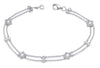 ESTATE .68CT DIAMOND 14KT WHITE GOLD 3D TWO ROW SQUARE BY THE YARD LOVE BRACELET