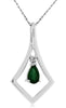 .40CT DIAMOND & AAA EMERALD 14KT WHITE GOLD PEAR SHAPE & ROUND FLOATING PENDANT