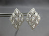 LARGE 2.24CT DIAMOND 18K WHITE GOLD MULTI LEAF FLORAL LEVERBACK HANGING EARRINGS