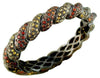 21CT AAA ORANGE & YELLOW SAPPHIRE 925 SILVER MULTI ROW ROPE CUFF BANGLE BRACELET