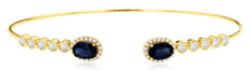 1.83CT DIAMOND & AAA RUBY 14KT YELLOW GOLD OVAL & ROUND FLEXIBLE BANGLE BRACELET
