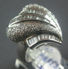 ESTATE LARGE 1.45CT DIAMOND 18KT WHITE GOLD 3D ROUND & BAGUETTE HEART SHAPE RING