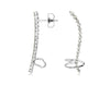 ESTATE .52CT DIAMOND 14KT WHITE GOLD 3D ELONGATED JOURNEY EAR CLIMBER EARRINGS
