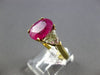 LARGE 5.1CT DIAMOND & AAA BURMA RUBY 18KT YELLOW GOLD 3D 3 STONE ENGAGEMENT RING