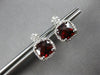 2.42CT DIAMOND & AAA GARNET 14K WHITE GOLD CUSHION & ROUND HALO HANGING EARRINGS