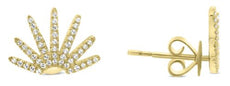 ESTATE .22CT DIAMOND 14KT YELLOW GOLD 3D ROUND CLASSIC CROWN FUN STUD EARRINGS