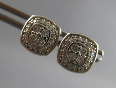 .34CT DIAMOND 14KT WHITE GOLD 3D CLASSIC ROUND SQUARE GEOMETRICAL STUD EARRINGS