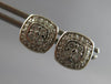 .34CT DIAMOND 14KT WHITE GOLD 3D CLASSIC ROUND SQUARE GEOMETRICAL STUD EARRINGS