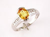 1.51CT DIAMOND & AAA YELLOW SAPPHIRE 14K WHITE GOLD ROUND & OVAL ENGAGEMENT RING