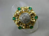 ANTIQUE LARGE 1.56CT DIAMOND & EMERALD 14K 2TONE GOLD FILIGREE WOVEN RING #21277