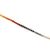 ESTATE 2.97CT AAA MULTI COLOR SAPPHIRE 18KT ROSE GOLD 3D RAINBOW TENNIS BRACELET