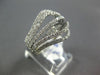 ESTATE LARGE 1.62CT DIAMOND 14KT WHITE GOLD CLASSIC MULTI ROW V SHAPE FUN RING