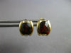 ESTATE 2.0CT AAA GARNET 14KT YELLOW GOLD 3D CUSHION STUD HANGING EARRINGS #27454