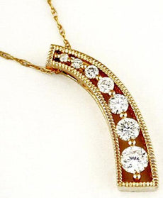 .50CT DIAMOND 14KT YELLOW GOLD ROUND CLASSIC FILIGREE JOURNEY FLOATING PENDANT