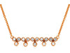 Estate .25Ct Diamond 14Kt Rose Gold 3D Round Multi Flower Bar Love Necklace