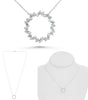.38CT DIAMOND 14KT WHITE GOLD 3D ROUND & BAGUETTE CIRCLE OF LIFE LOVE NECKLACE