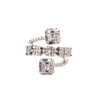LARGE 1.26CT DIAMOND 18KT WHITE GOLD 3D ROUND & BAGUETTE MULTI SQUARE FUN RING