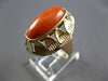 ANTIQUE LARGE AAA CORAL 14KT YELLOW & ROSE GOLD HANDCRAFTED FLORAL RING #28031