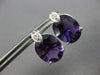 9.05CT DIAMOND & AAA AMETHYST 14KT WHITE GOLD OVAL & ROUND LEAF STUD EARRINGS