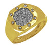 ESTATE LARGE .35CT DIAMOND 14KT YELLOW GOLD 3D CLASSIC OCTAGON FUN MENS RING