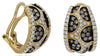 2.75CT WHITE & CHOCOLATE FANCY DIAMOND 14KT YELLOW GOLD 3D MULTI ROW EARRINGS