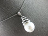 LARGE .45CT DIAMOND & AAA SOUTH SEA PEARL 18K WHITE GOLD MULTI SWIRL FUN PENDANT