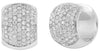 WIDE 1.67CT DIAMOND 14K WHITE GOLD 3D MULTI ROW PAVE FUN HUGGIE HANGING EARRINGS