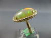 EXTRA LARGE 15.73CT DIAMOND & AAA AUSTRALIAN OPAL 14KT YELLOW GOLD OVAL FUN RING