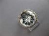 LARGE 5.66CT DIAMOND & AAA AQUAMARINE 14KT WHITE GOLD ROUND HALO ENGAGEMENT RING