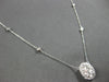 LARGE .67CT DIAMOND 18K WHITE GOLD INVISIBLE OVAL HALO BY THE YARD LOVE NECKLACE