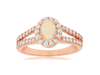 ESTATE 1.15CT DIAMOND & AAA OPAL 14KT ROSE GOLD 3D OVAL & ROUND HALO FUN RING