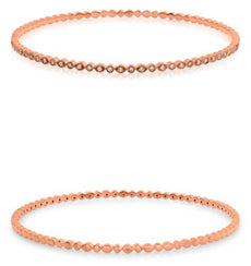 .34CT DIAMOND 14K ROSE GOLD 3D ROUND FILIGREE SEMI ETERNITY CUFF BANGLE BRACELET