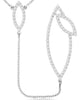 ESTATE .53CT DIAMOND 14KT WHITE GOLD 3D ROUND MULTI LEAF LARIAT LOVE NECKLACE