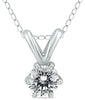 .33CT DIAMOND 14KT WHITE GOLD CLASSIC ROUND SOLITAIRE 6 PRONG FLOATING PENDANT