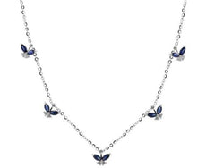 1.21CT DIAMOND & AAA SAPPHIRE 18K WHITE GOLD BUTTERFLY BY THE YARD LOVE NECKLACE