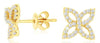 ESTATE .35CT DIAMOND 14KT YELLOW GOLD DOUBLE INFINITY FLOWER LOVE STUD EARRINGS