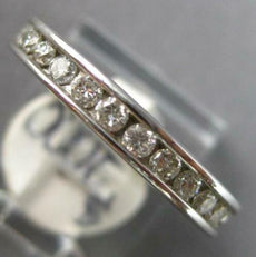 1.0CT DIAMOND 14KT WHITE GOLD 3D ROUND ETERNITY CHANNEL WEDDING ANNIVERSARY RING