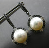 LARGE 1.31CT WHITE & BLACK DIAMOND & AAA PEARL 18KT WHITE & BLACK GOLD EARRINGS