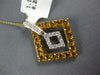 1.39CT DIAMOND & AAA CITRINE 18KT YELLOW GOLD DIAMOND SHAPE FUN FLOATING PENDANT