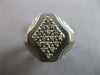 ESTATE .20CT DIAMOND 14KT WHITE GOLD 3D MATTE & SHINY GEOMETRICAL MENS RING