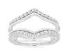 ESTATE WIDE .50CT DIAMOND 14KT WHITE GOLD 3D V SHAPE INSERT ANNIVERSARY RING