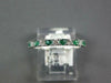 ESTATE .25CT DIAMOND & AAA EMERALD 18KT WHITE GOLD CLASSIC ROUND 2MM FUN RING