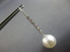 ESTATE LARGE. 35CT DIAMOND & AAA SOUTH SEA PEARL 18K WHITE GOLD ETOILE HANGING EARRINGS