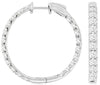 ESTATE 4.0CT DIAMOND 14KT WHITE GOLD 3D CLASSIC INSIDE OUT HOOP HANGING EARRINGS
