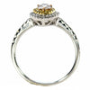 .72CT WHITE PINK & FANCY YELLOW DIAMOND 18KT TRI COLOR GOLD PEAR SHAPE HALO RING