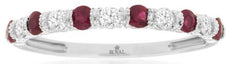 .45CT DIAMOND & AAA RUBY 14KT WHITE GOLD ROUND CLASSIC WEDDING ANNIVERSARY RING