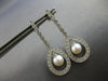 .45CT DIAMOND & AAA SOUTH SEA PEARL 14KT WHITE GOLD TEAR DROP HANGING EARRINGS