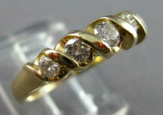 .22CT DIAMOND 14K YELLOW GOLD 3D ROUND 5 STONE DIAGONAL CHANNEL ANNIVERSARY RING